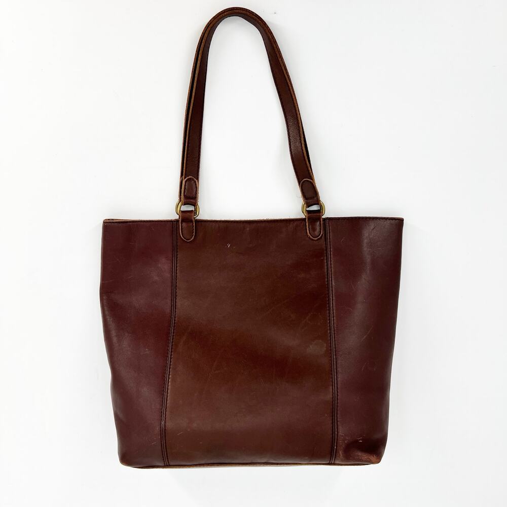 Pendleton Open Top Tote Bag Chocolate Brown Leather Laser Cut Wool Blanket Panel - Picture 4 of 13